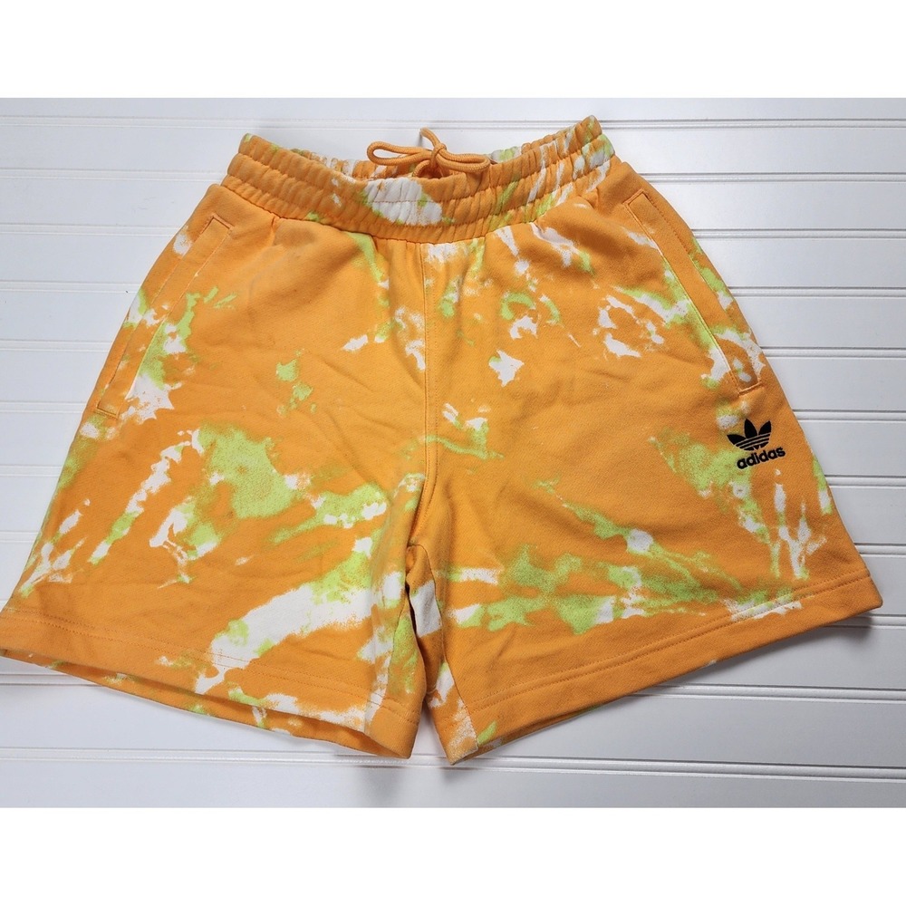 Adidas Unisex Shorts Size Small Tie Dye Orange Green White Athletic Shorts